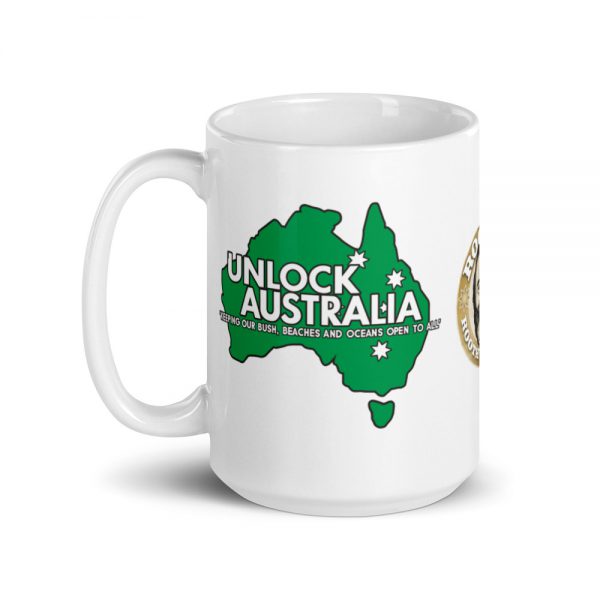 White Ceramic Mug - Unlock Australia - Fight For Your Rights Design