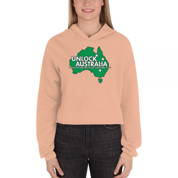 Women's Crop Hoodie - Unlock Australia - I Love Aussie Bush Design