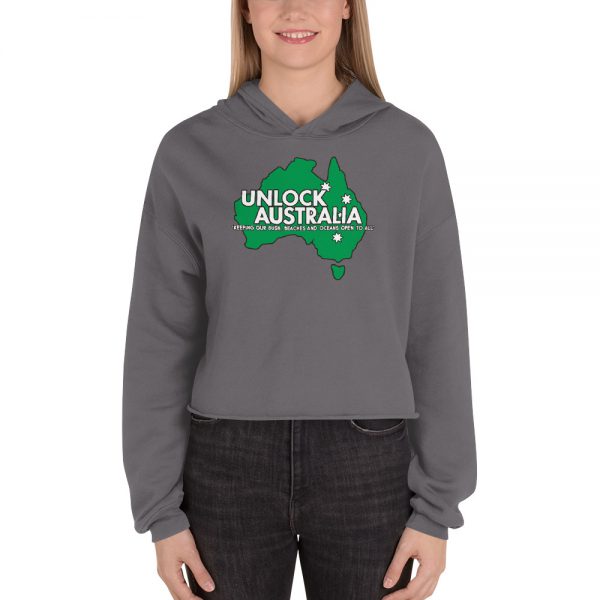 Women's Crop Hoodie - Unlock Australia - I Love Aussie Bush Design